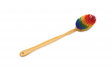 Badebürste "Kunterbunt" aus Buchenholz nach oben gerichtet