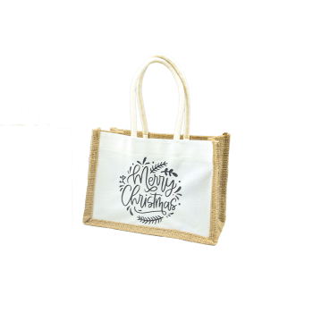 Mini-Geschenktasche mit aufgedruckten Weihnachtsbäumen