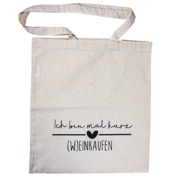 Hier sehen sie die Jutetasche "Weinkaufen" von vorne.